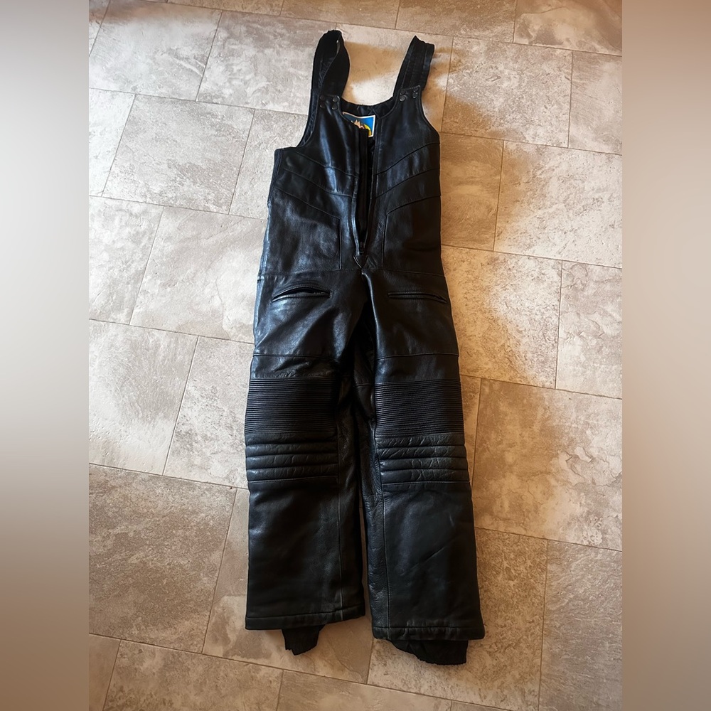 Vintage genuine leather womens snowmobile pants size small